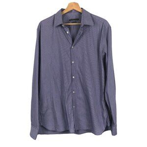 John Varvatos Men's Purple Pinstripe Slim Fit Button Down L/S Shirt 16 34/35